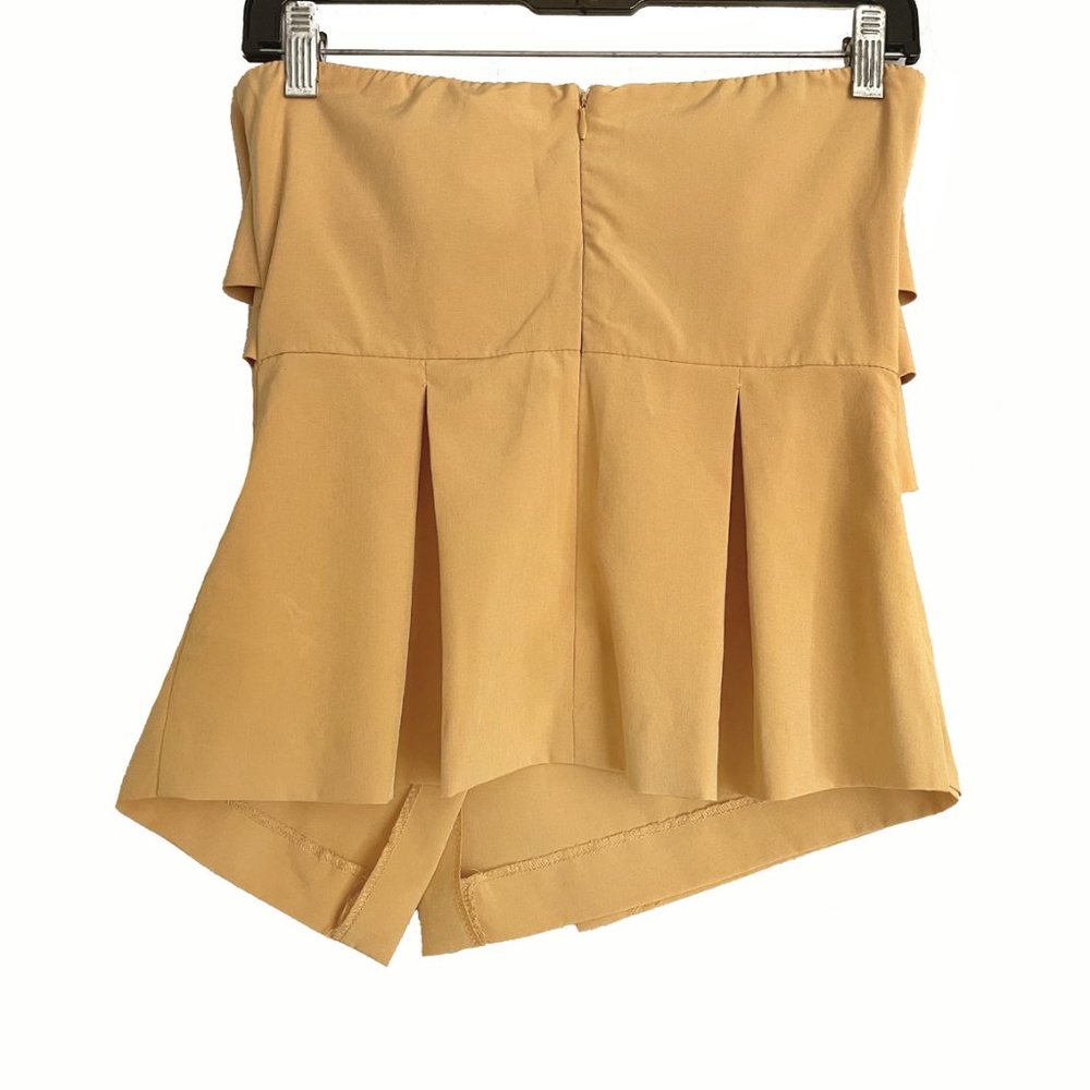 Dark-yellow women's top, strapless sleeveless. Nice design! Size S - Picture 2 of 2